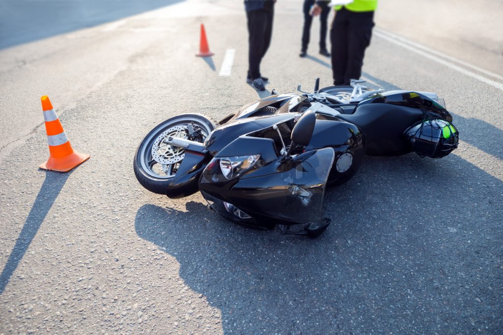 motorcycle accident on the street